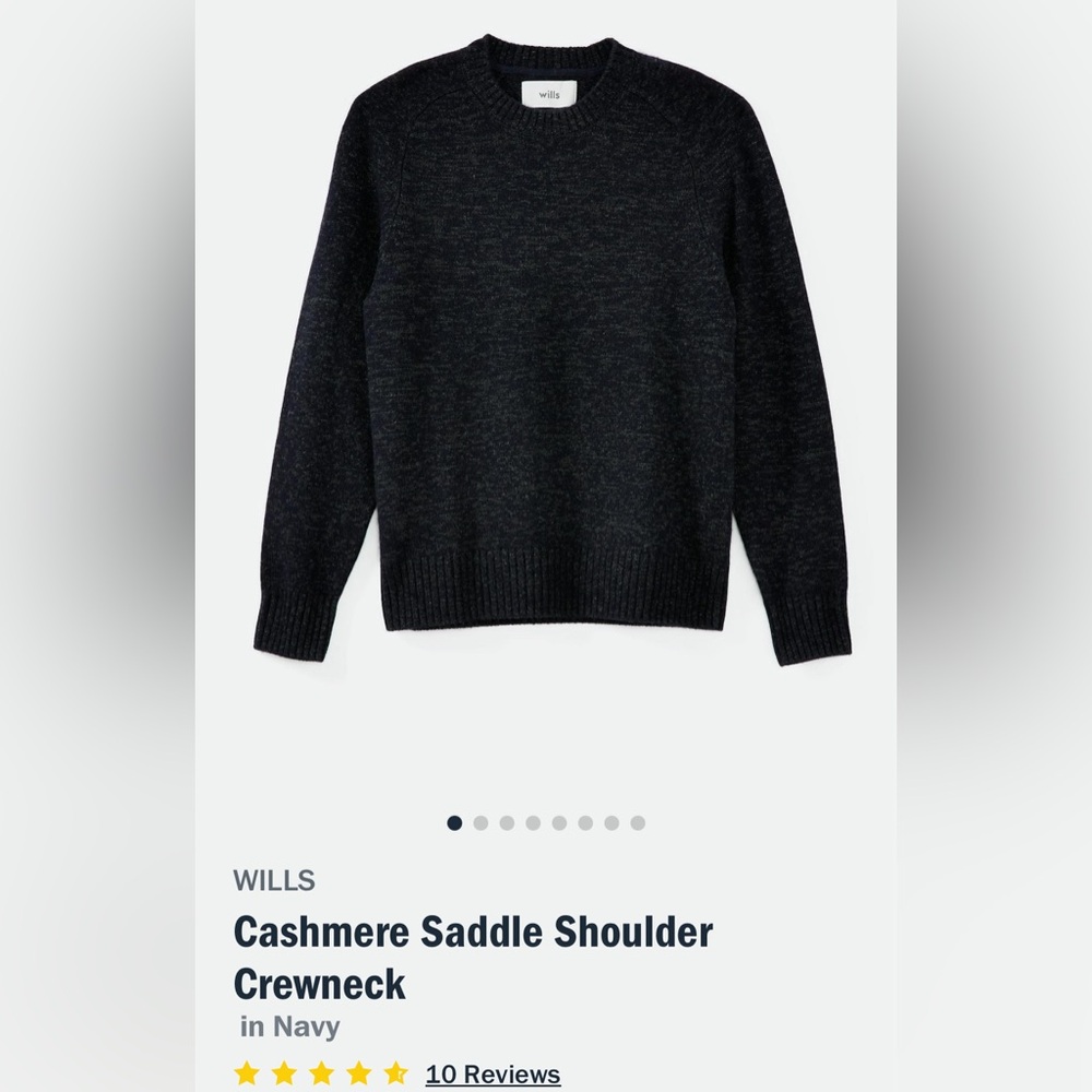 Cashmere Saddle Shoulder Crewneck Mens Large
